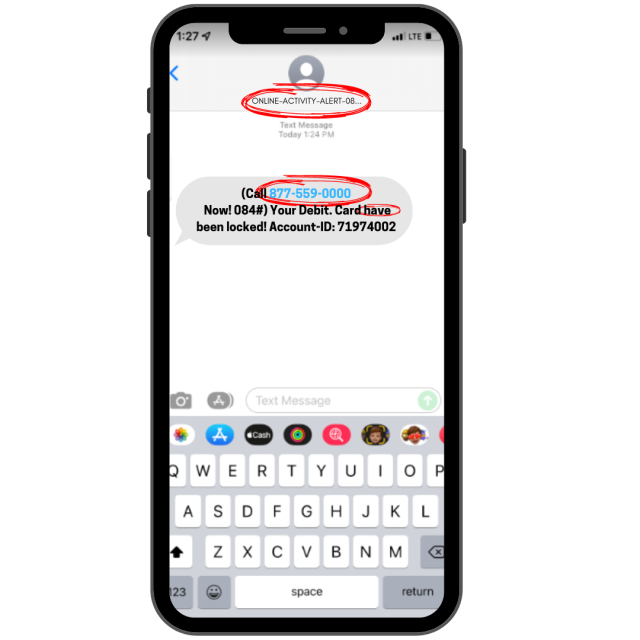 I received a suspicious smishing text or phishing email posing as